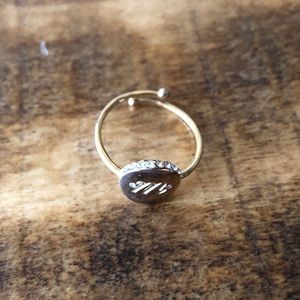 Kate spade M initial rhinestone ring